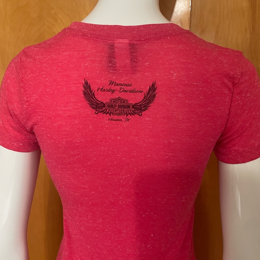 Rare Harley Davidson Mancuso Houston Texas Shirt Size Medium Red - Picture 3 of 13